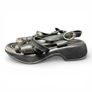 Dansko Lolita Black Leather Strappy Platform Sandals – Size 36 (US 5.5–6)